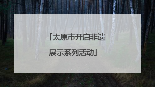 太原市开启非遗展示系列活动