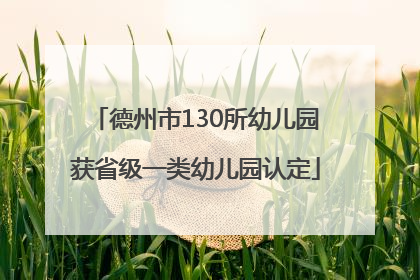 德州市130所幼儿园获省级一类幼儿园认定
