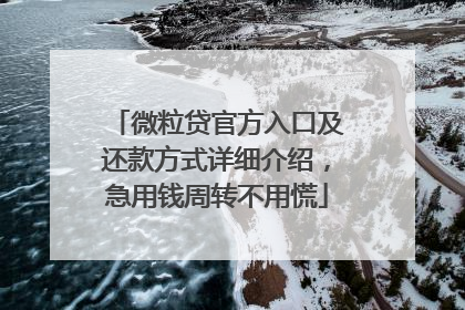 微粒贷官方入口及还款方式详细介绍，急用钱周转不用慌