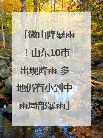 微山降暴雨！山东10市出现降雨 多地仍有小到中雨局部暴雨