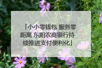 小小零钱包 服务零距离 东阳农商银行持续推进支付便利化