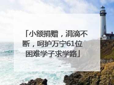 小额捐赠，涓滴不断，呵护万宁61位困难学子求学路