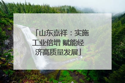 山东嘉祥：实施工业倍增 赋能经济高质量发展