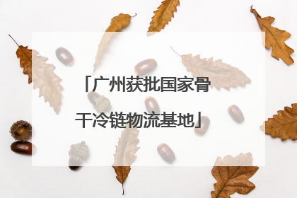 广州获批国家骨干冷链物流基地