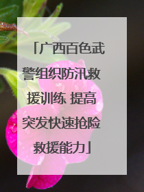 广西百色武警组织防汛救援训练 提高突发快速抢险救援能力