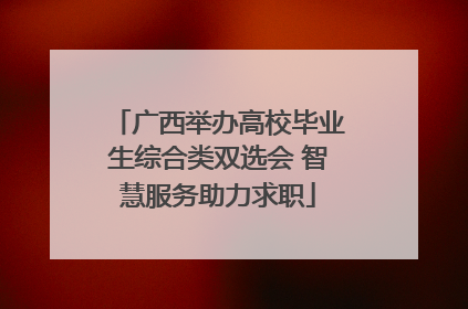 广西举办高校毕业生综合类双选会 智慧服务助力求职