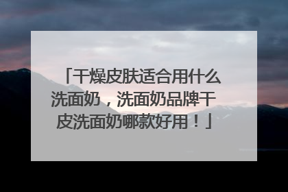 干燥皮肤适合用什么洗面奶，洗面奶品牌干皮洗面奶哪款好用！