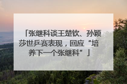 张继科谈王楚钦、孙颖莎世乒赛表现，回应“培养下一个张继科”