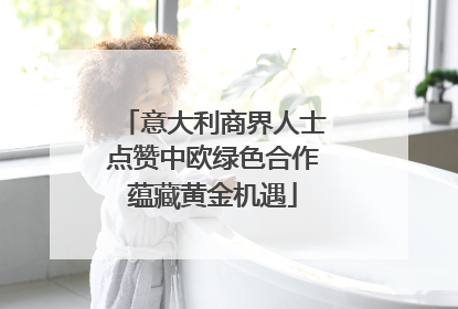 意大利商界人士点赞中欧绿色合作蕴藏黄金机遇