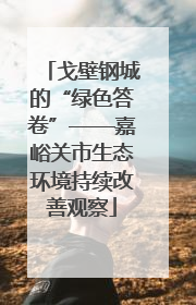戈壁钢城的“绿色答卷”——嘉峪关市生态环境持续改善观察
