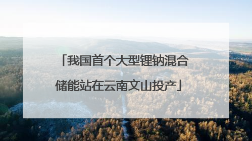 我国首个大型锂钠混合储能站在云南文山投产