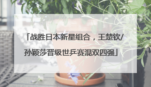 战胜日本新星组合，王楚钦/孙颖莎晋级世乒赛混双四强
