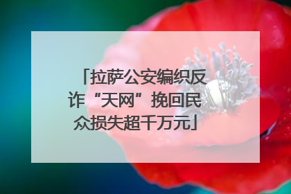 拉萨公安编织反诈“天网”挽回民众损失超千万元