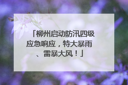 柳州启动防汛四级应急响应，特大暴雨、雷暴大风！