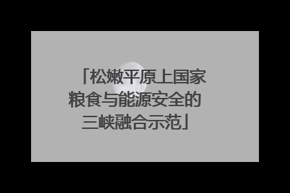 松嫩平原上国家粮食与能源安全的三峡融合示范