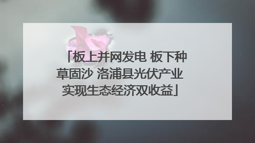 板上并网发电 板下种草固沙 洛浦县光伏产业实现生态经济双收益