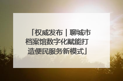 权威发布｜聊城市档案馆数字化赋能打造便民服务新模式