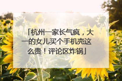 杭州一家长气疯，大一的女儿买个手机壳这么贵！评论区炸锅