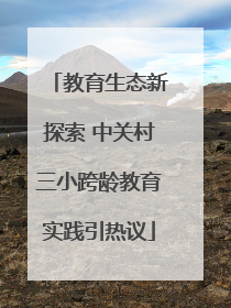 教育生态新探索 中关村三小跨龄教育实践引热议