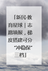 新民·教育星球｜志愿填报，梯度搭建可分“冲稳保”三档