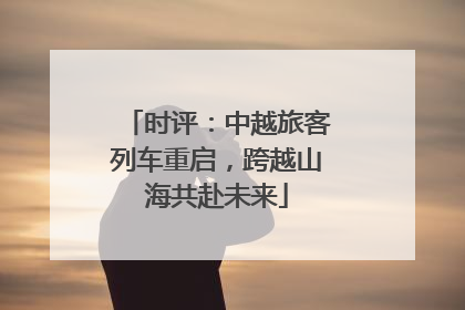 时评：中越旅客列车重启，跨越山海共赴未来