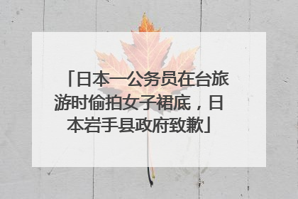 日本一公务员在台旅游时偷拍女子裙底，日本岩手县政府致歉