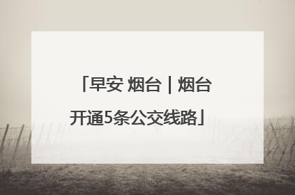 早安 烟台｜烟台开通5条公交线路