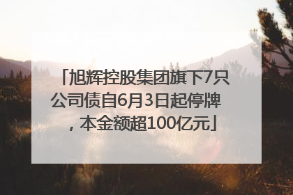 旭辉控股集团旗下7只公司债自6月3日起停牌，本金额超100亿元