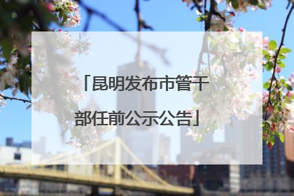昆明发布市管干部任前公示公告