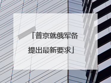 普京就俄军备提出最新要求