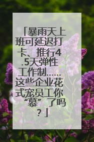 暴雨天上班可延迟打卡、推行4.5天弹性工作制……这些企业花式宠员工你“慕”了吗？