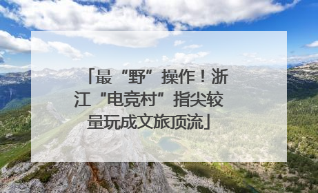 最“野”操作！浙江“电竞村”指尖较量玩成文旅顶流