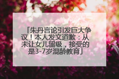 朱丹言论引发巨大争议！本人发文道歉：从未让女儿留级，接受的是3-7岁混龄教育
