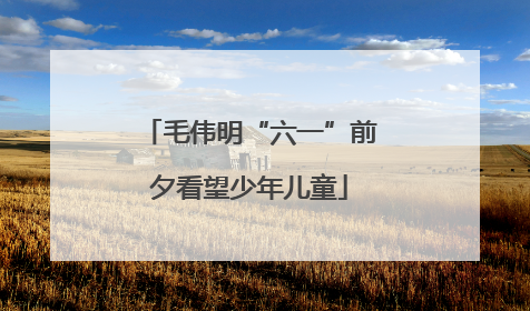 毛伟明“六一”前夕看望少年儿童