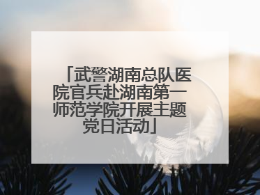 武警湖南总队医院官兵赴湖南第一师范学院开展主题党日活动