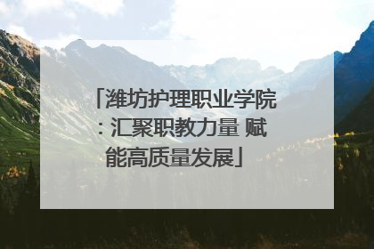 潍坊护理职业学院：汇聚职教力量 赋能高质量发展