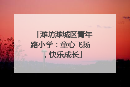 潍坊潍城区青年路小学：童心飞扬，快乐成长