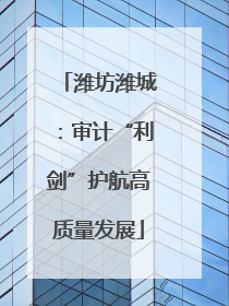 潍坊潍城：审计“利剑”护航高质量发展