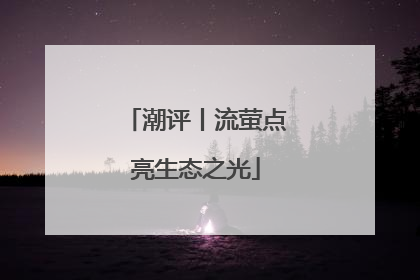 潮评丨流萤点亮生态之光