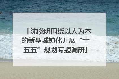 沈晓明围绕以人为本的新型城镇化开展“十五五”规划专题调研