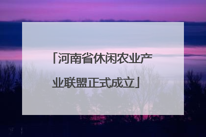 河南省休闲农业产业联盟正式成立