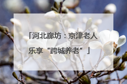 河北廊坊：京津老人乐享“跨城养老”