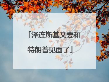 泽连斯基又要和特朗普见面了