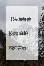 法润菁菁校园 庭护灼灼青春