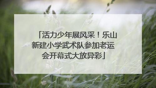 活力少年展风采！乐山新建小学武术队参加老运会开幕式大放异彩