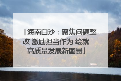 海南白沙：聚焦问题整改 激励担当作为 绘就高质量发展新图景