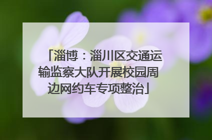 淄博：淄川区交通运输监察大队开展校园周边网约车专项整治