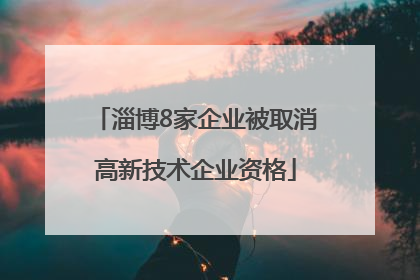 淄博8家企业被取消高新技术企业资格