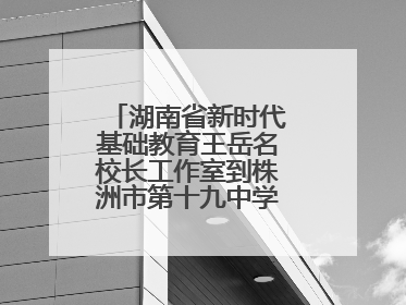 湖南省新时代基础教育王岳名校长工作室到株洲市第十九中学开展研修活动