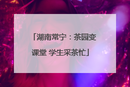 湖南常宁：茶园变课堂 学生采茶忙